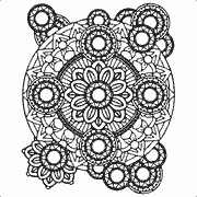 Intricate Floral and Geometric Pattern Design coloring page