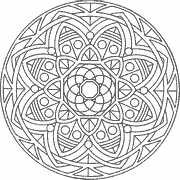 Intricate Circular Geometric Pattern coloring page