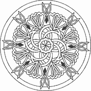 Symmetrical Floral Mandala Design coloring page