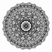 Intricate floral mandala design coloring page