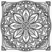 Intricate Floral Mandala Design coloring page