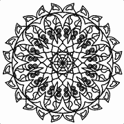 Mandala with intricate patterns and symmetrical designs coloring page