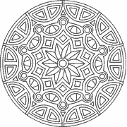 Mandala with Floral and Geometric Patterns coloring page