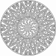 Intricate Circular Geometric Pattern Design coloring page