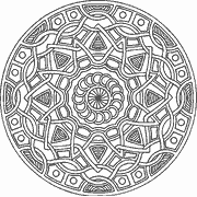 Intricate Circular Geometric Design coloring page