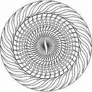 Intricate Spiral Pattern with Wavy Lines coloring page