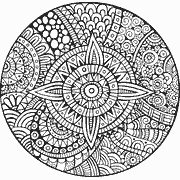 Intricate Mandala Design with Geometric Patterns coloring page
