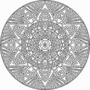Intricate geometric mandala design coloring page