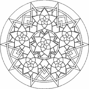 Geometric mandala design coloring page