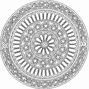 Intricate Circular Pattern with Floral and Geometric Motifs coloring page