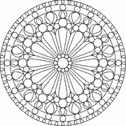 Mandala with circular patterns and floral motifs coloring page