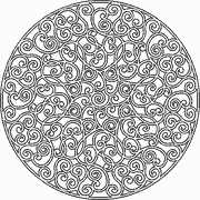 Circular Pattern of Swirling Lines coloring page