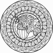 Acorn Mandala coloring page