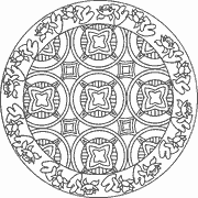 Circular Floral Pattern Design coloring page