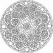 Intricate Circular Mosaic Design coloring page