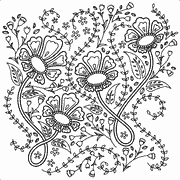 A coloring page of a floral design. Coloring Page icon flowers_659