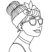 Woman with a headband and an elegant updo hairstyle Coloring Page ...