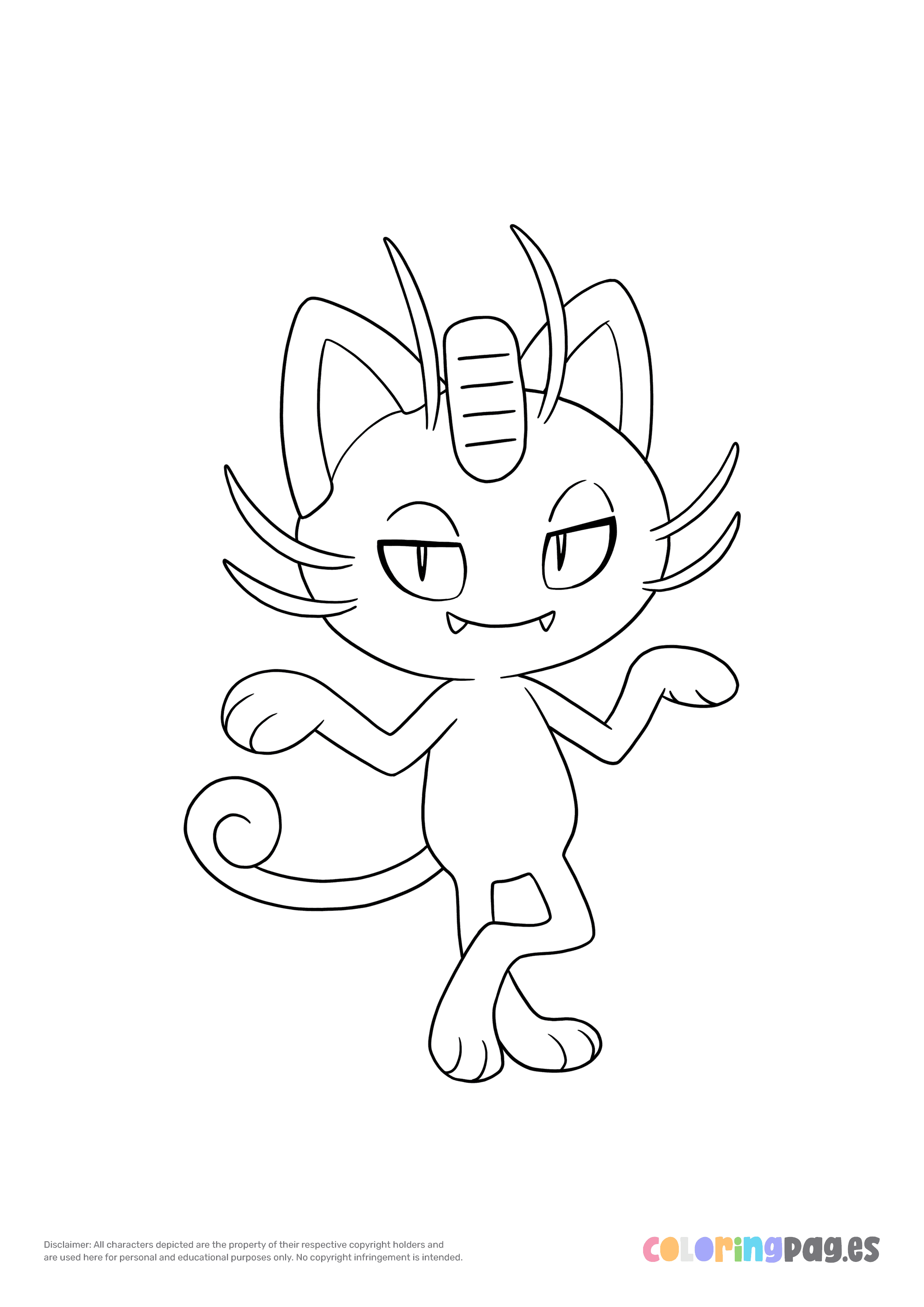 Pokémon Alolan Meowth coloring page