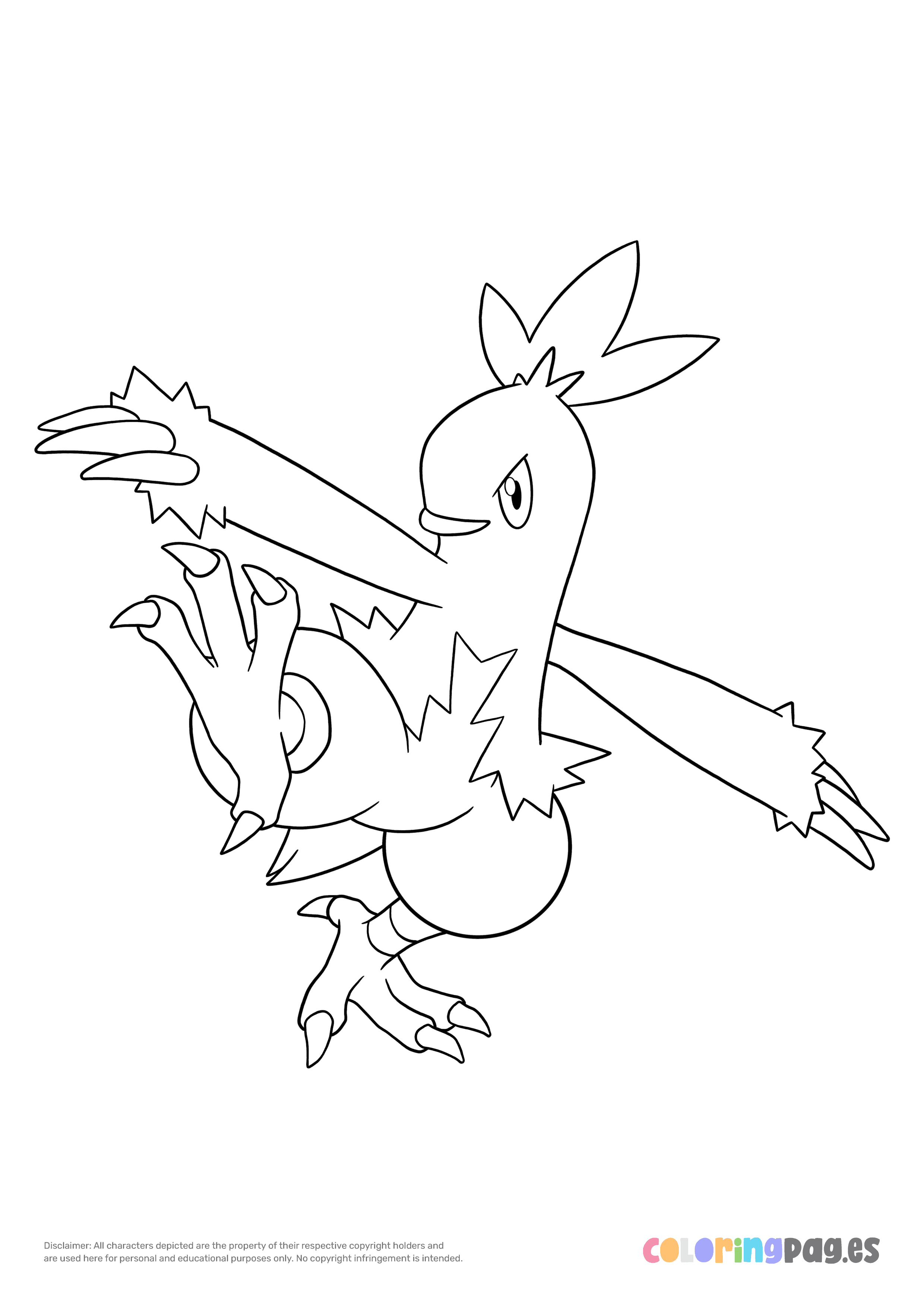 Pokémon Combusken coloring page