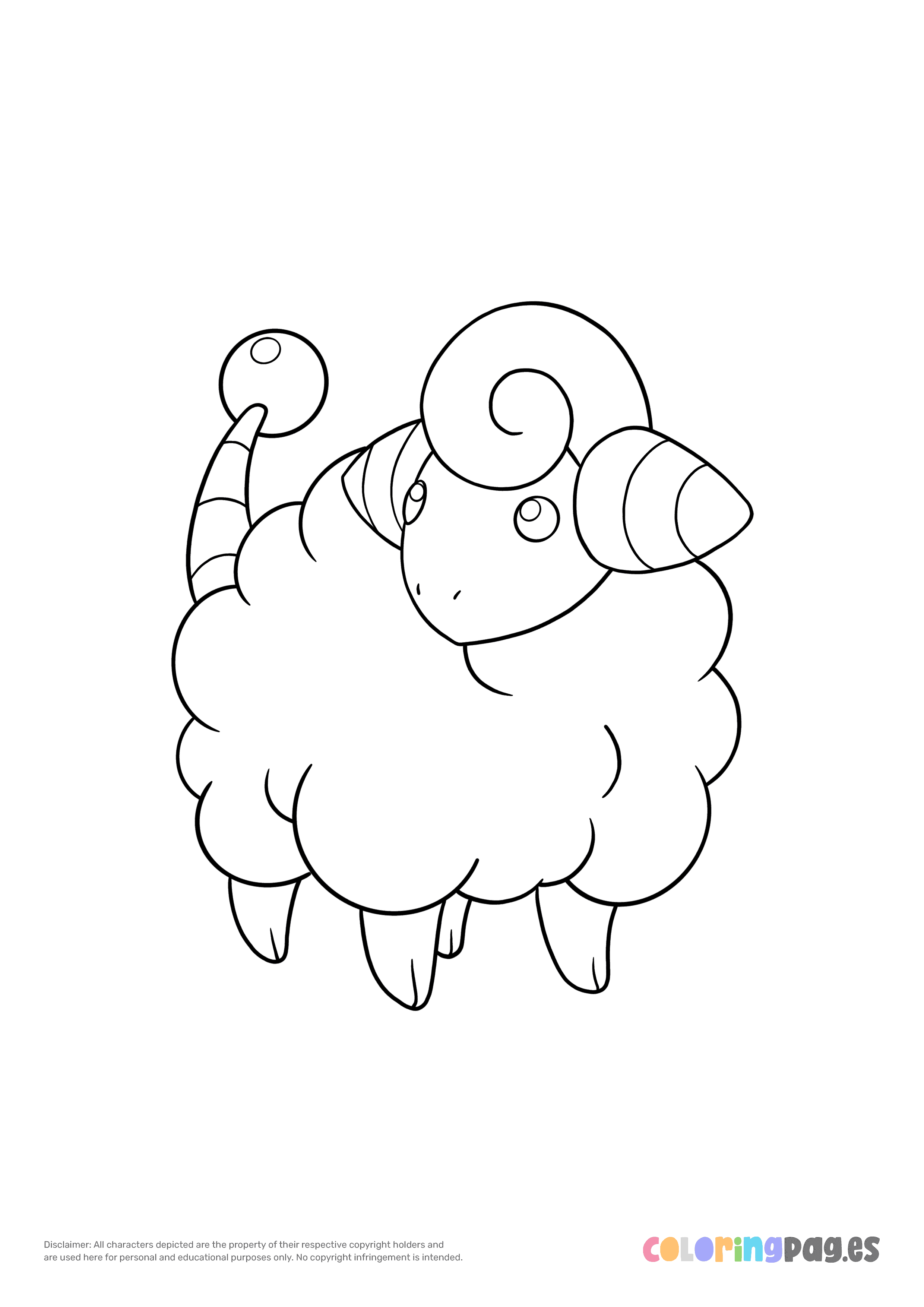 Pokémon Mareep coloring page