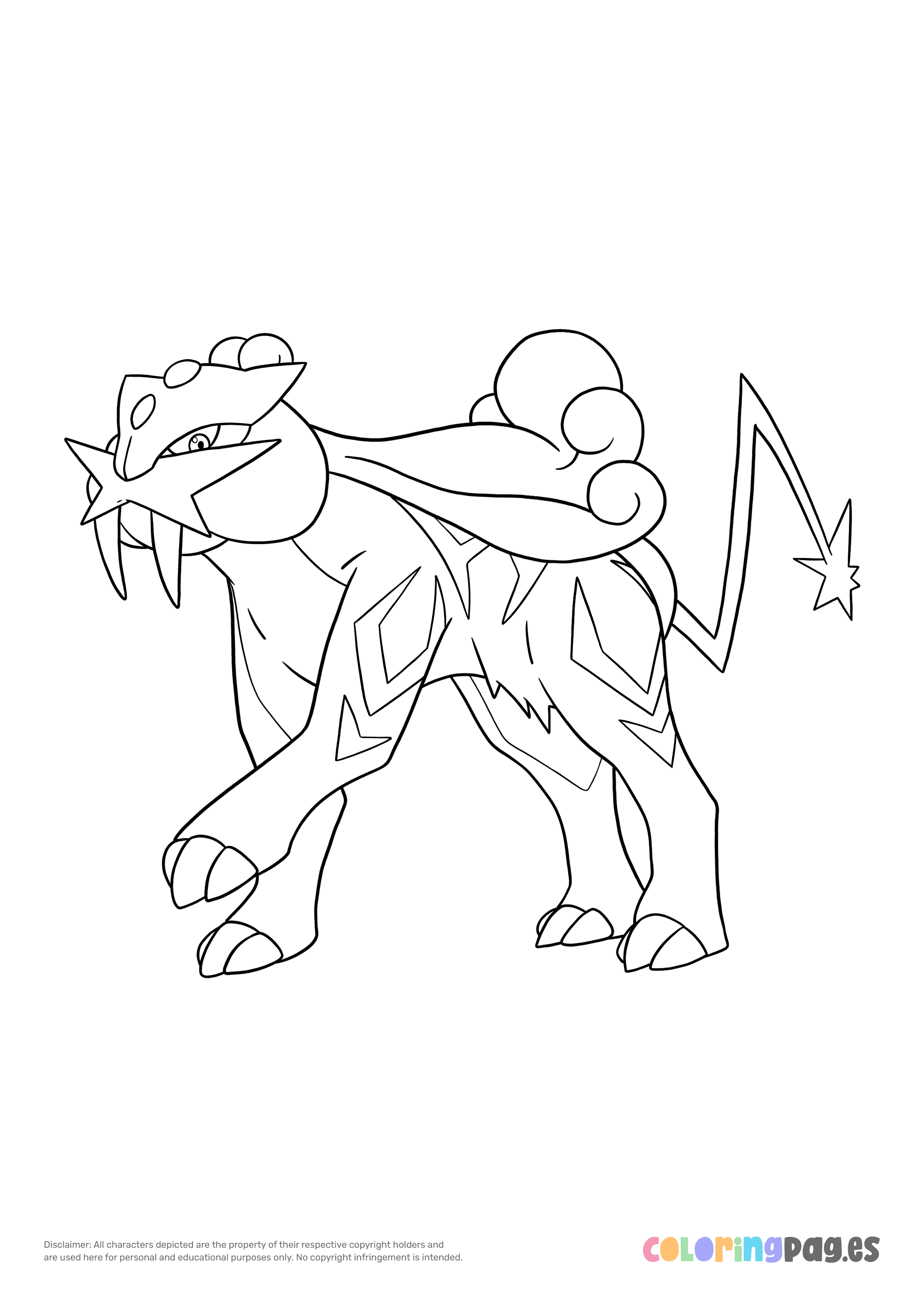 Pokémon Raikou coloring page