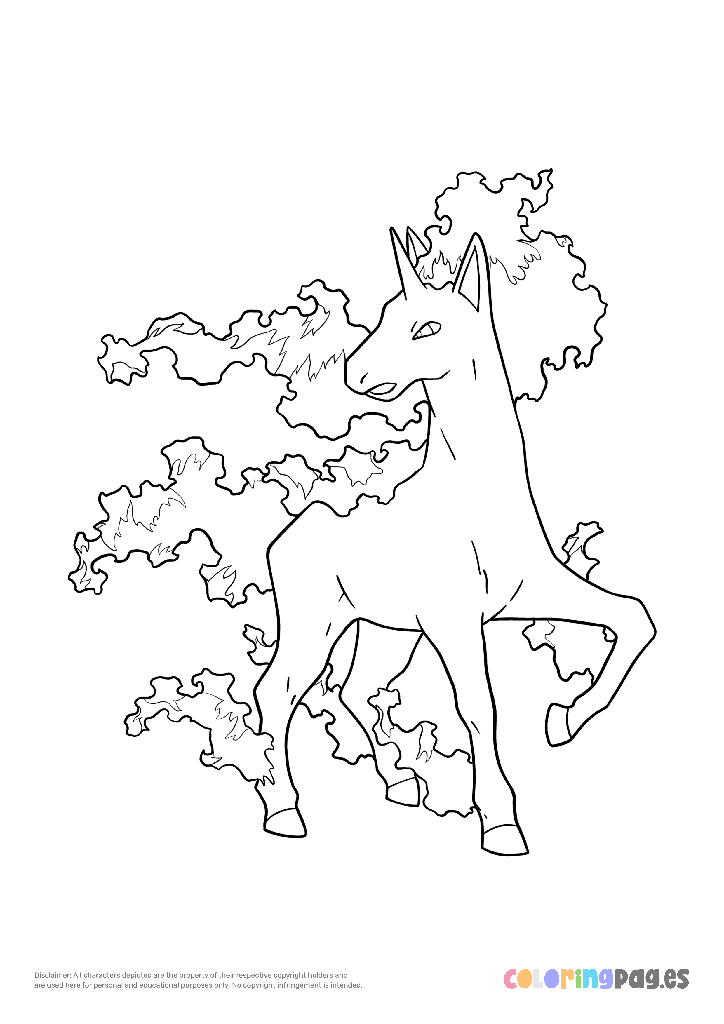 Pokémon Rapidash coloring page