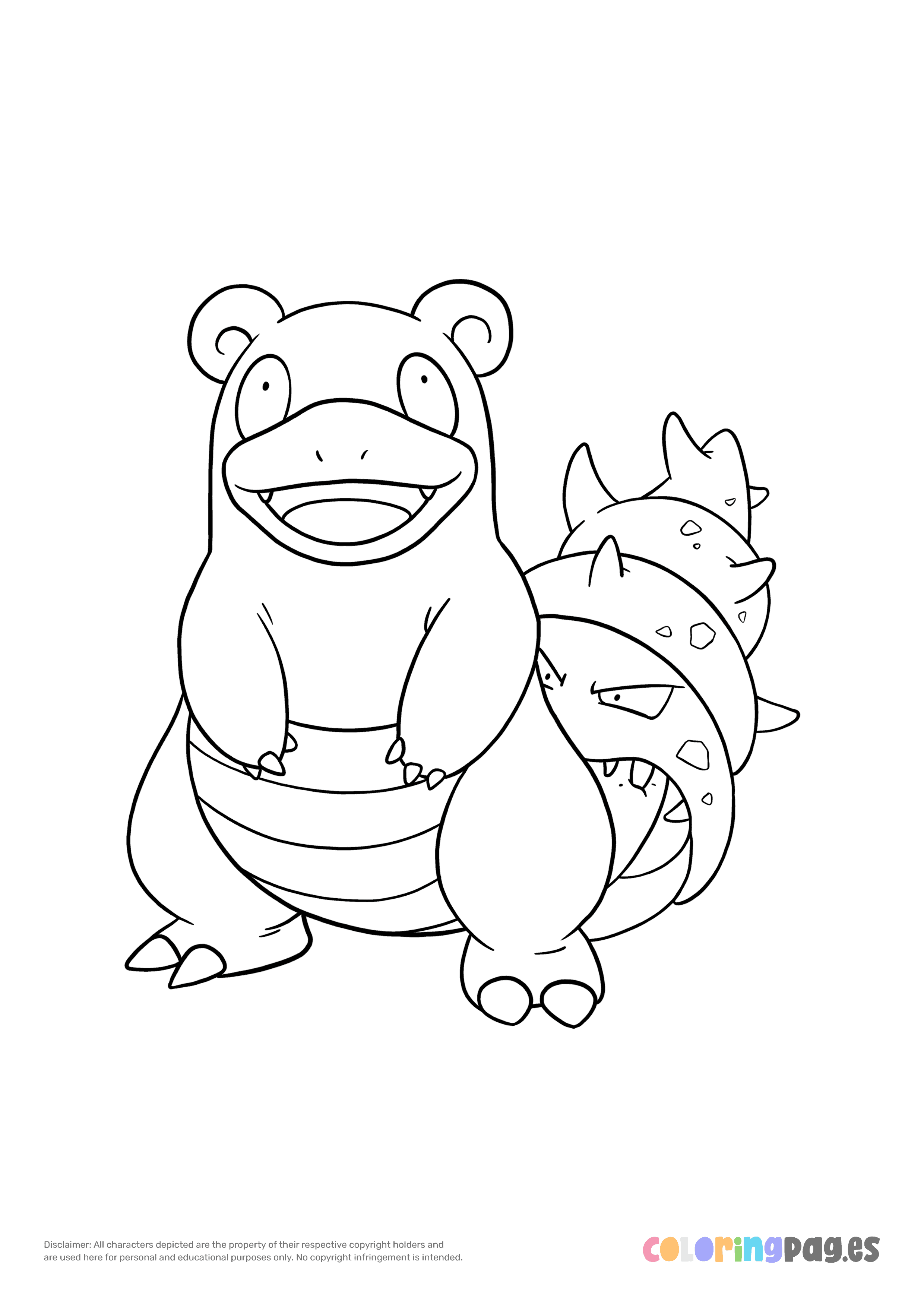 Pokémon Slowbro coloring page