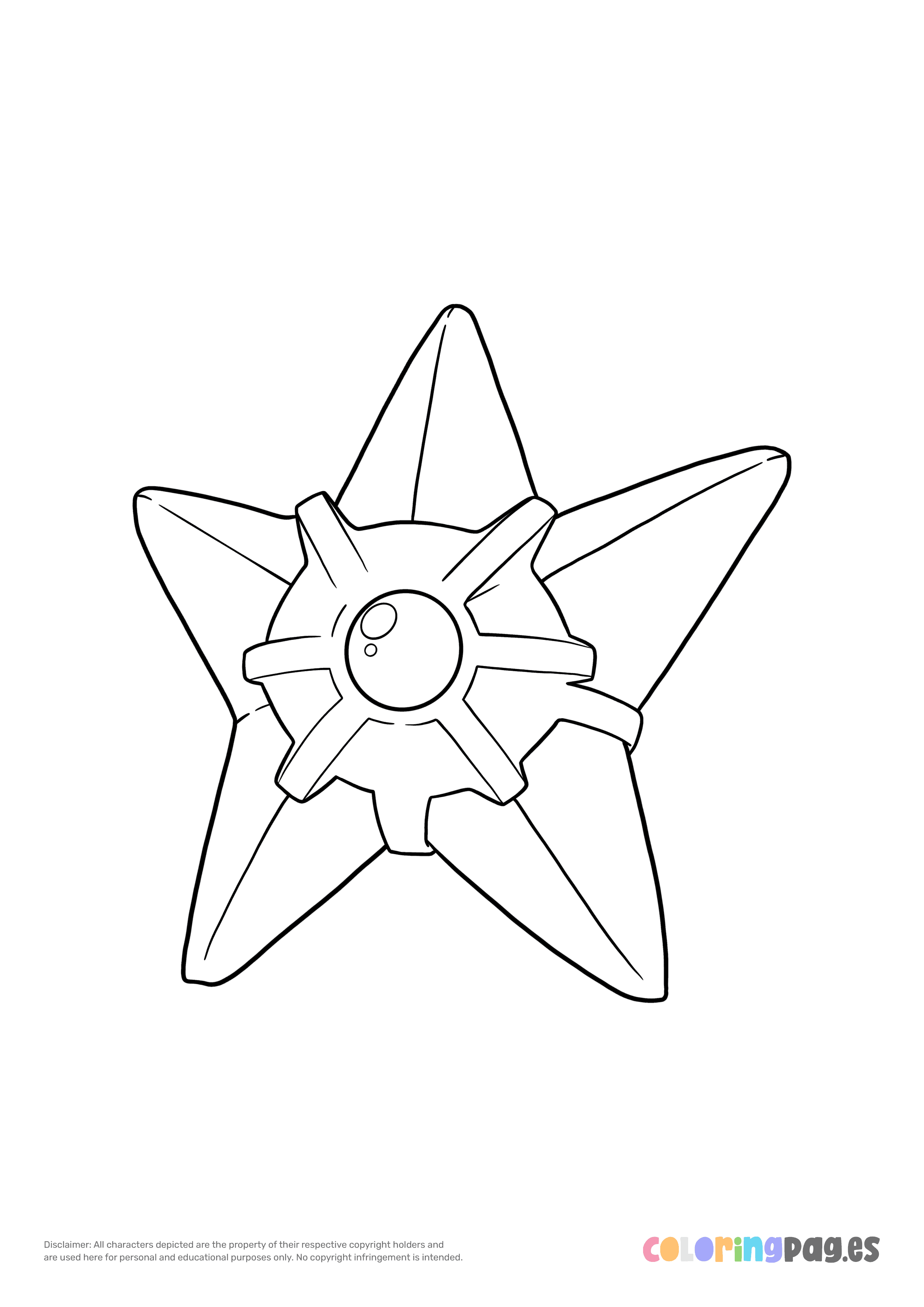 Pokémon Staryu Coloring Page