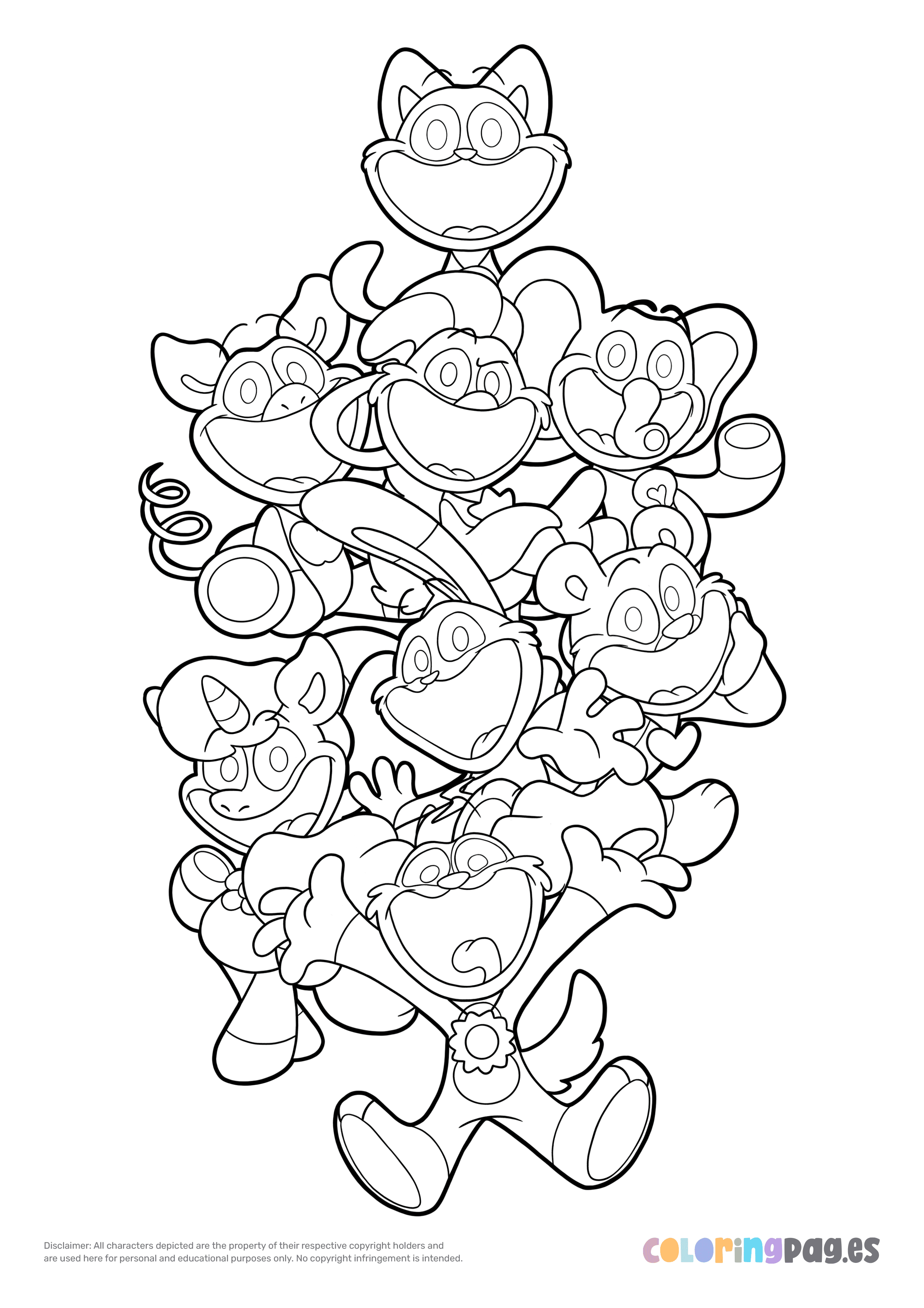 Poppy Playtime - All Smiling Critters coloring page