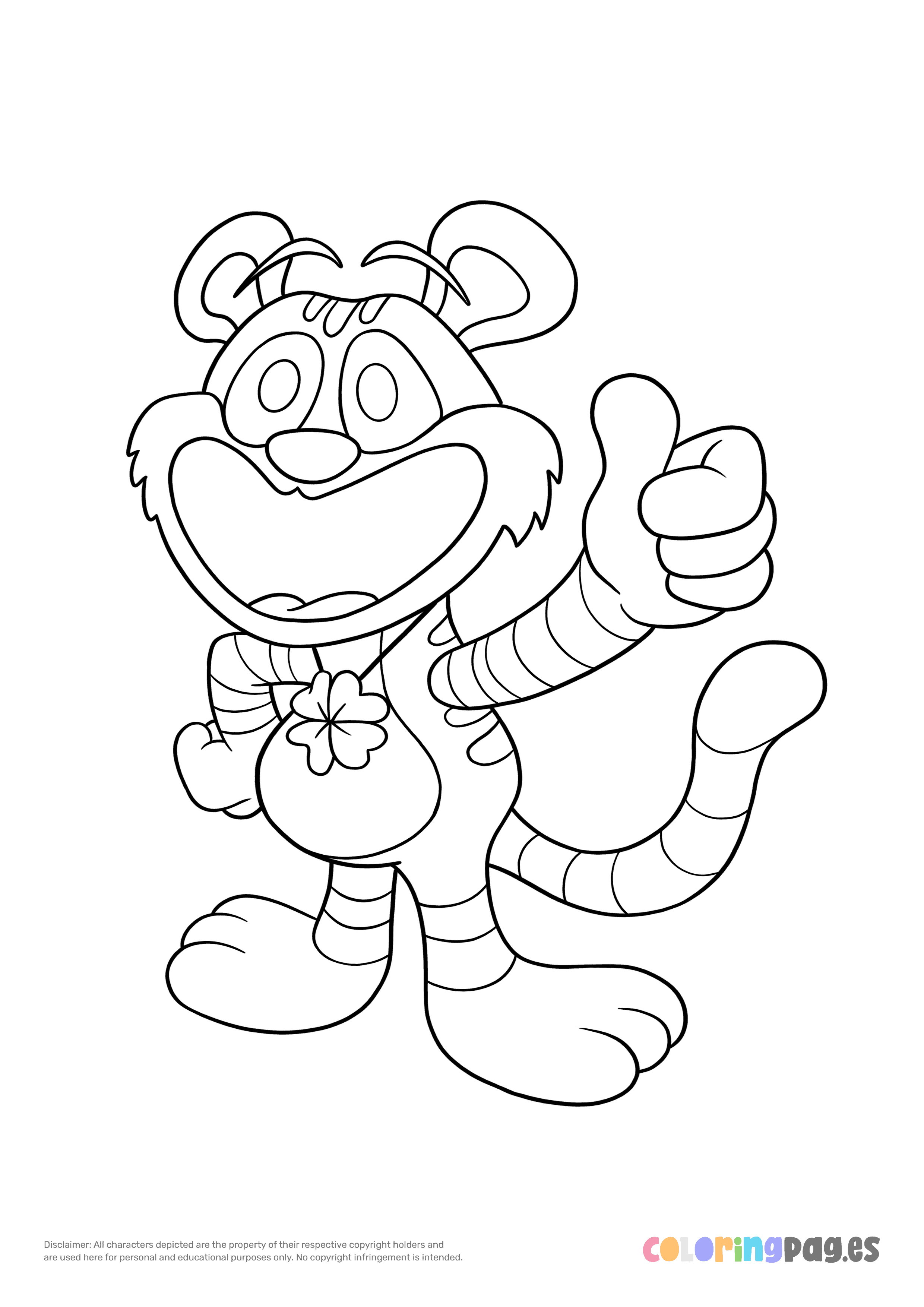 Poppy Playtime - Rejected Critters Tiggy Tigers coloring page