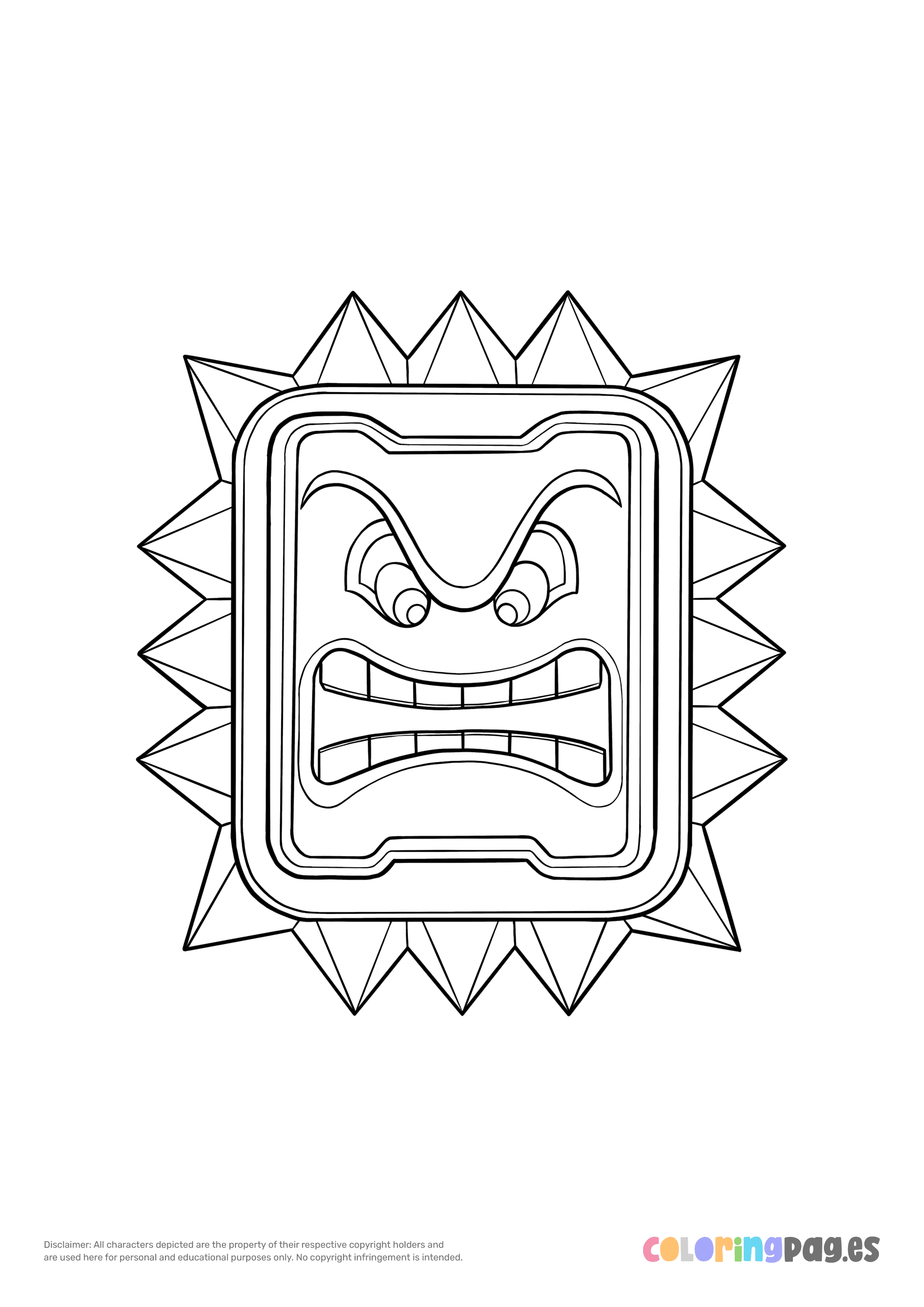 Thwomp coloring page