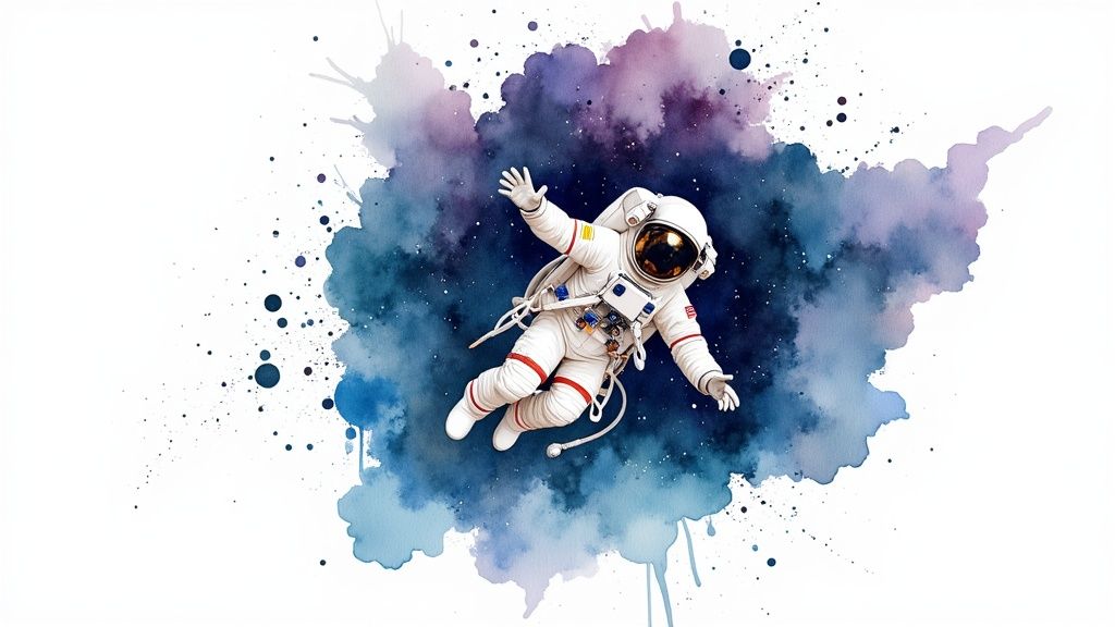 Astronaut Floating in Space