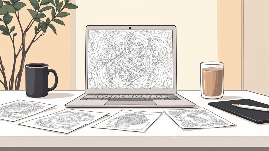 Create and Sell Unique Coloring Book Templates Today