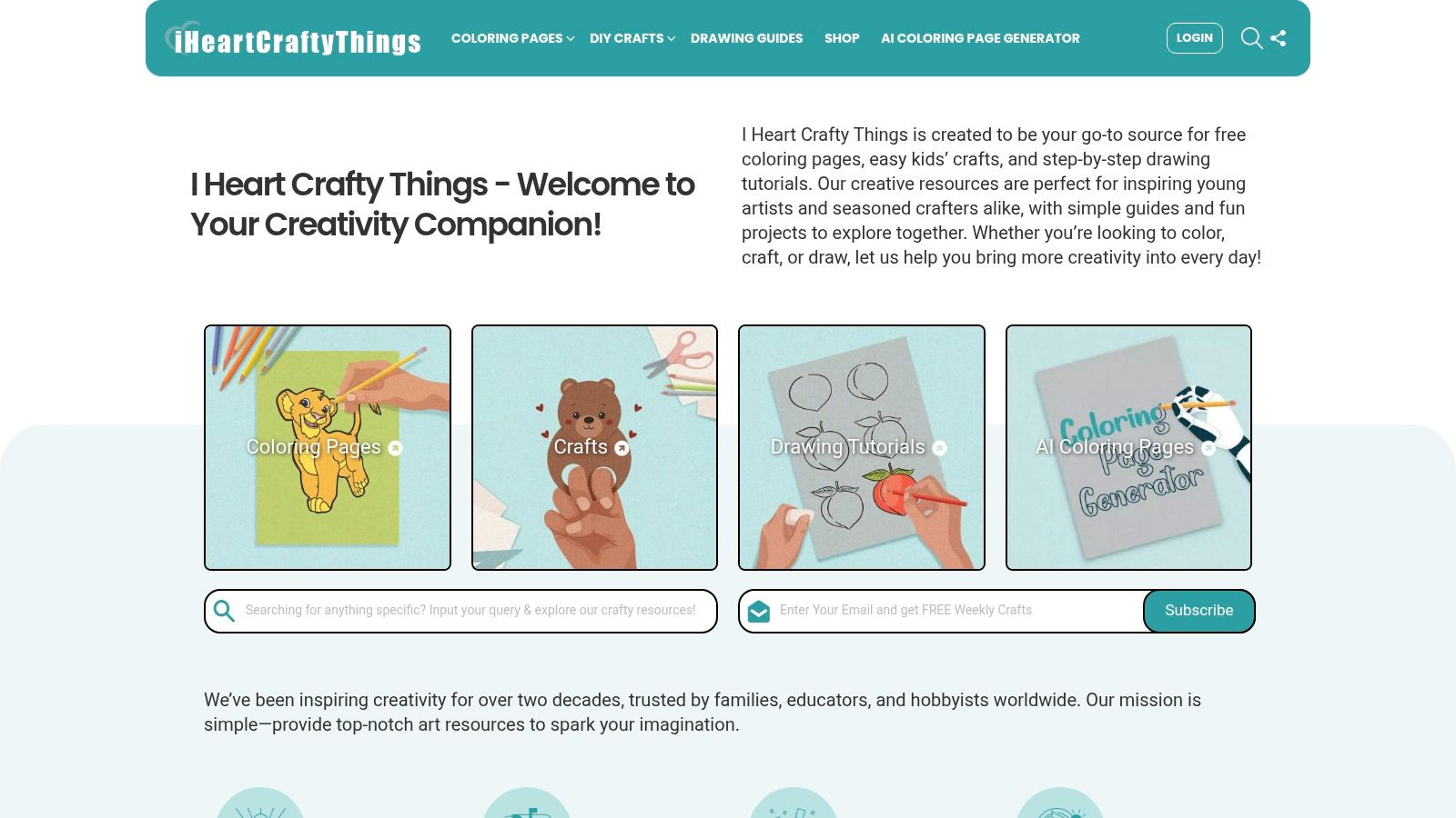 A collage of science-themed coloring pages from iHeartCraftyThings, showing illustrations of DNA, molecules, and laboratory equipment.