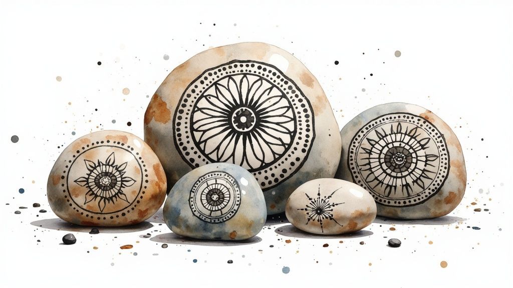 Mandala Stone Painting