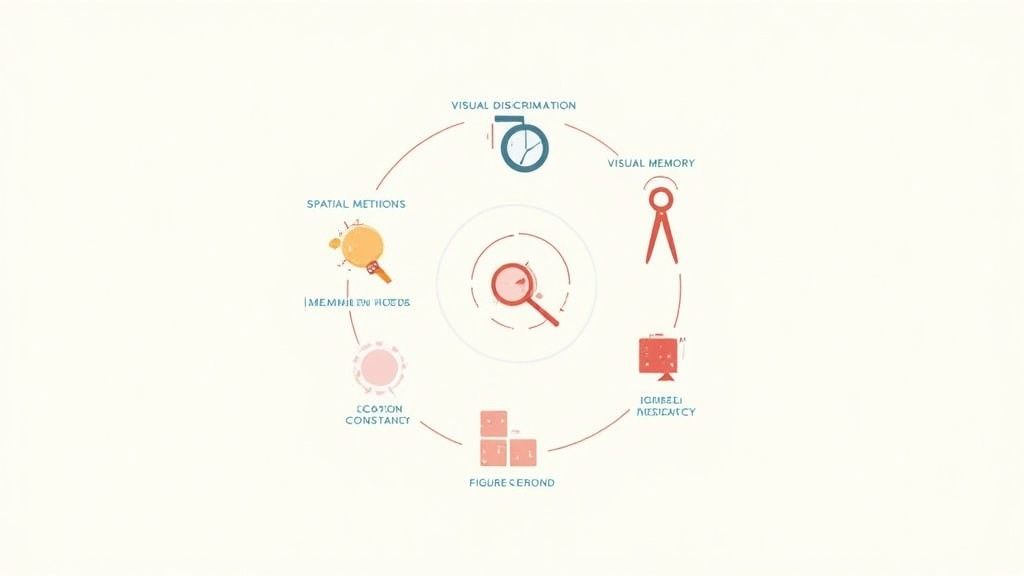 A child joyfully solving a colorful wooden block puzzle, demonstrating visual perceptual skills in action