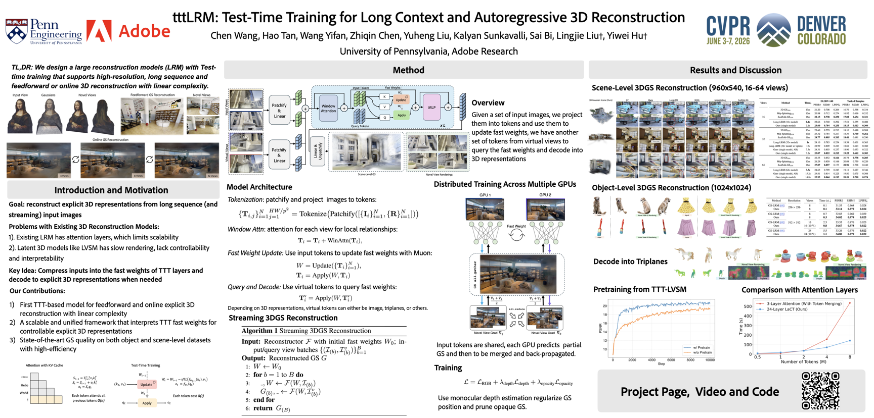 tttLRM: Test-Time Training for Long Context and Autoregressive 3D Reconstruction