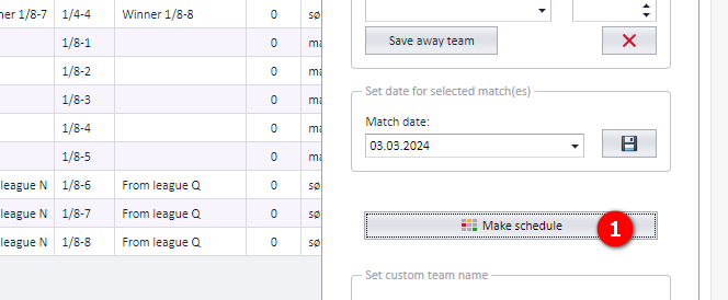 The make-schedule button in the playoff tree window