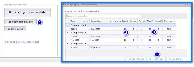The set match card play time window