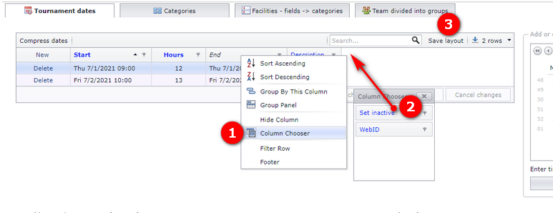 Dragging the Set inactive column into the grid