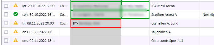Cell showing R*- for a nomination rejected because the date limit passed
