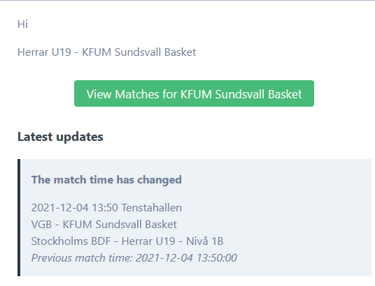 Email: match changed