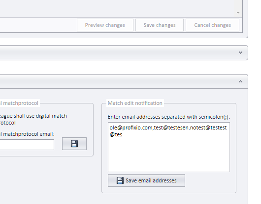 Top-level competition settings with the notification email field