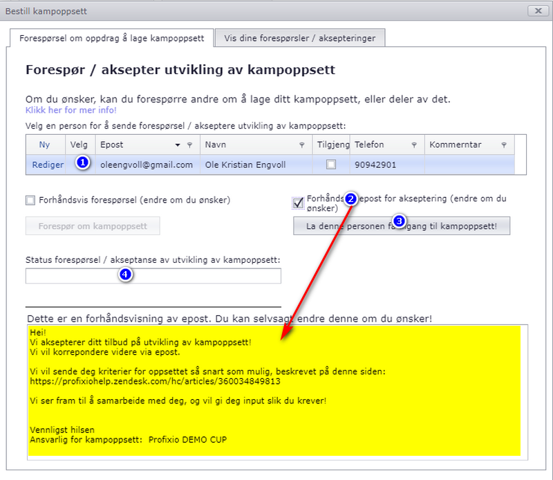 Accepting an offer and giving the scheduler access
