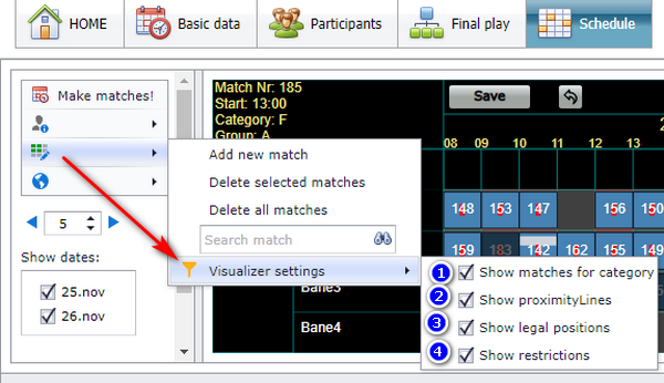 Visualizer setting for turning category colour codes on or off