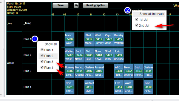 Visualizer showing only Plan 1, Plan 2 and 1 July