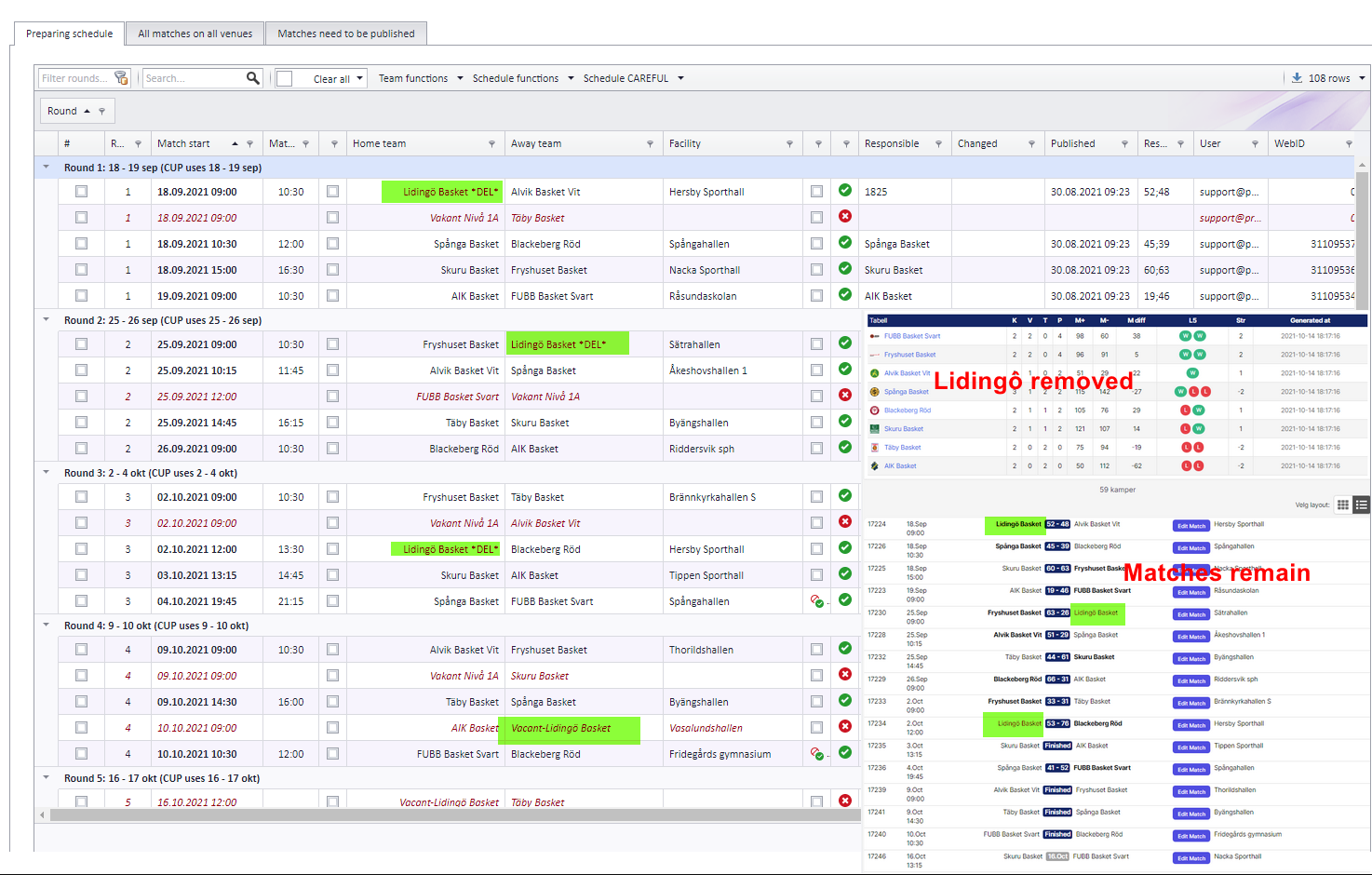 Public schedule after Lidingö is withdrawn