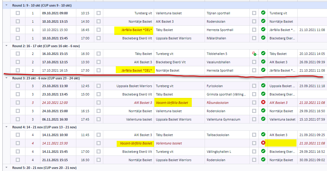 Home matches of the withdrawn team in PL