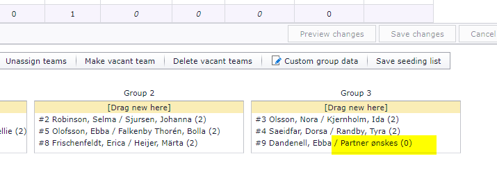A vacant player inserted where a partner is wanted