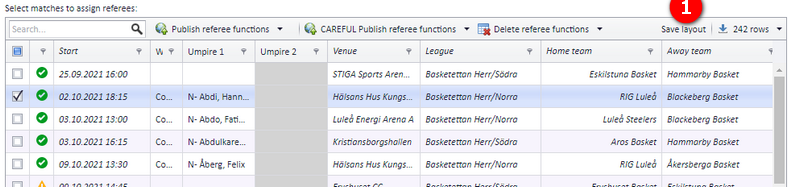 The Save layout button in the grid toolbar